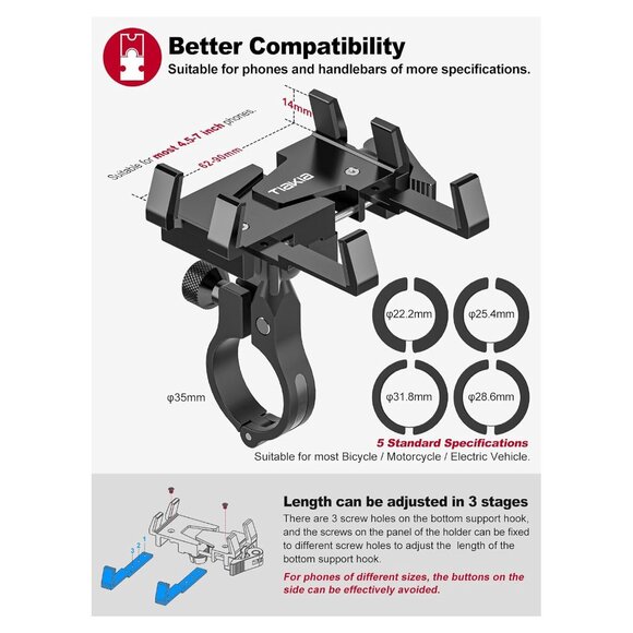 Tiakia‎ bike 4.5-7 Inch Phones mount - Picture 5 of 7